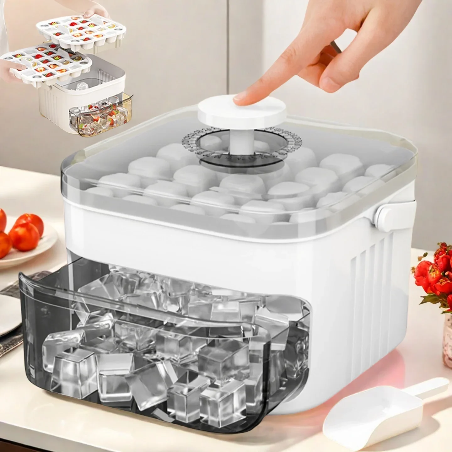 เครื่องทำน้ำแข็งก้อนพร้อมฝาปิด - Xxl Food Storage Container บทวิจารณ์และราคา