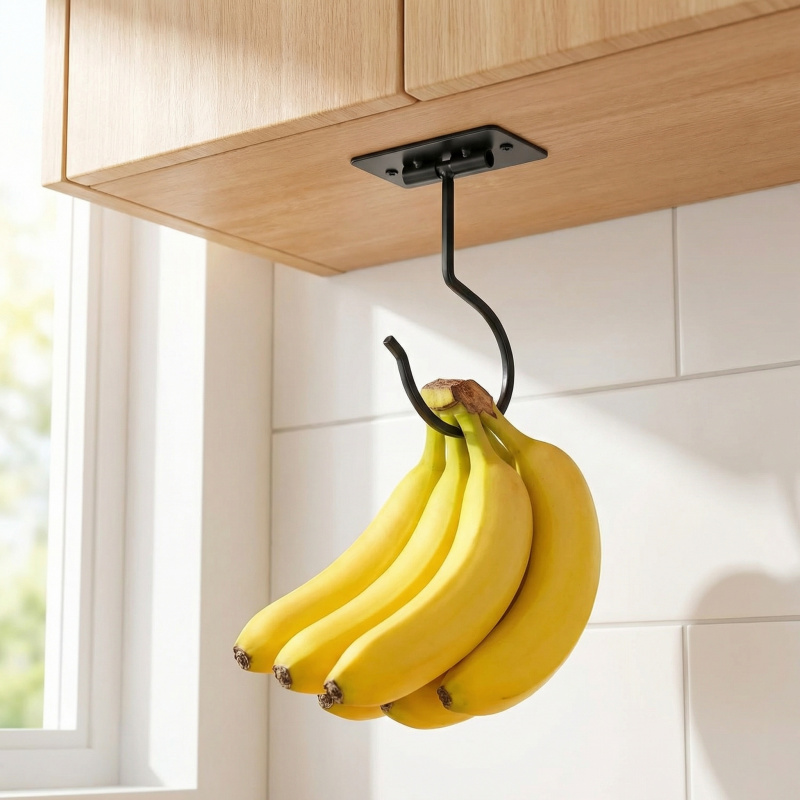 ตะขอแขวนกล้วยแบบติดผนังโลหะสีด - Food Storage And Organizer บทวิจารณ์และราคา