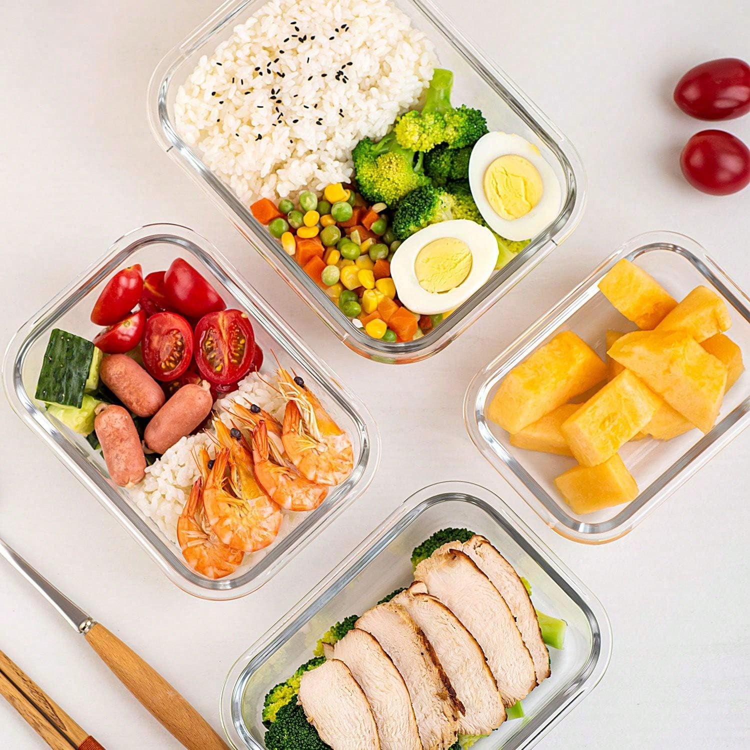 ชุดกล่องแก้วสำหรับเตรียมอาหาร  - Food Storage Prep Containers บทวิจารณ์และราคา