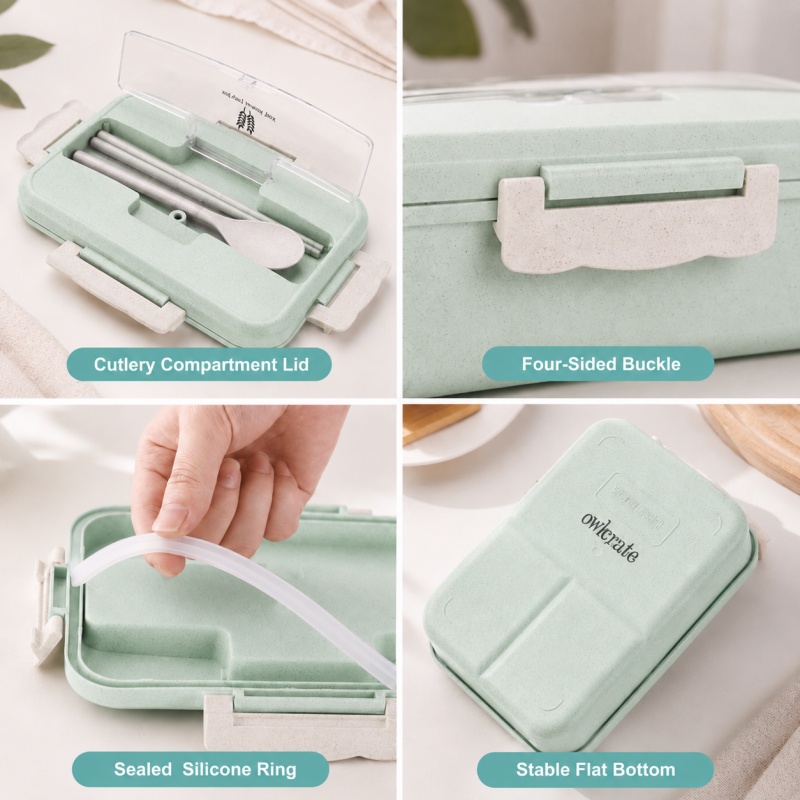 กล่องอาหารกลางวันทำจากฟางข้าวส - Food Storage Safe บทวิจารณ์และราคา