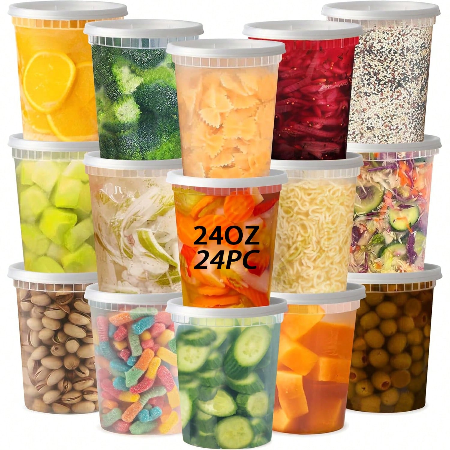 ชุดกล่องเก็บอาหาร 24 ชิ้น ขนาด - Food Storage Prep Containers บทวิจารณ์และราคา
