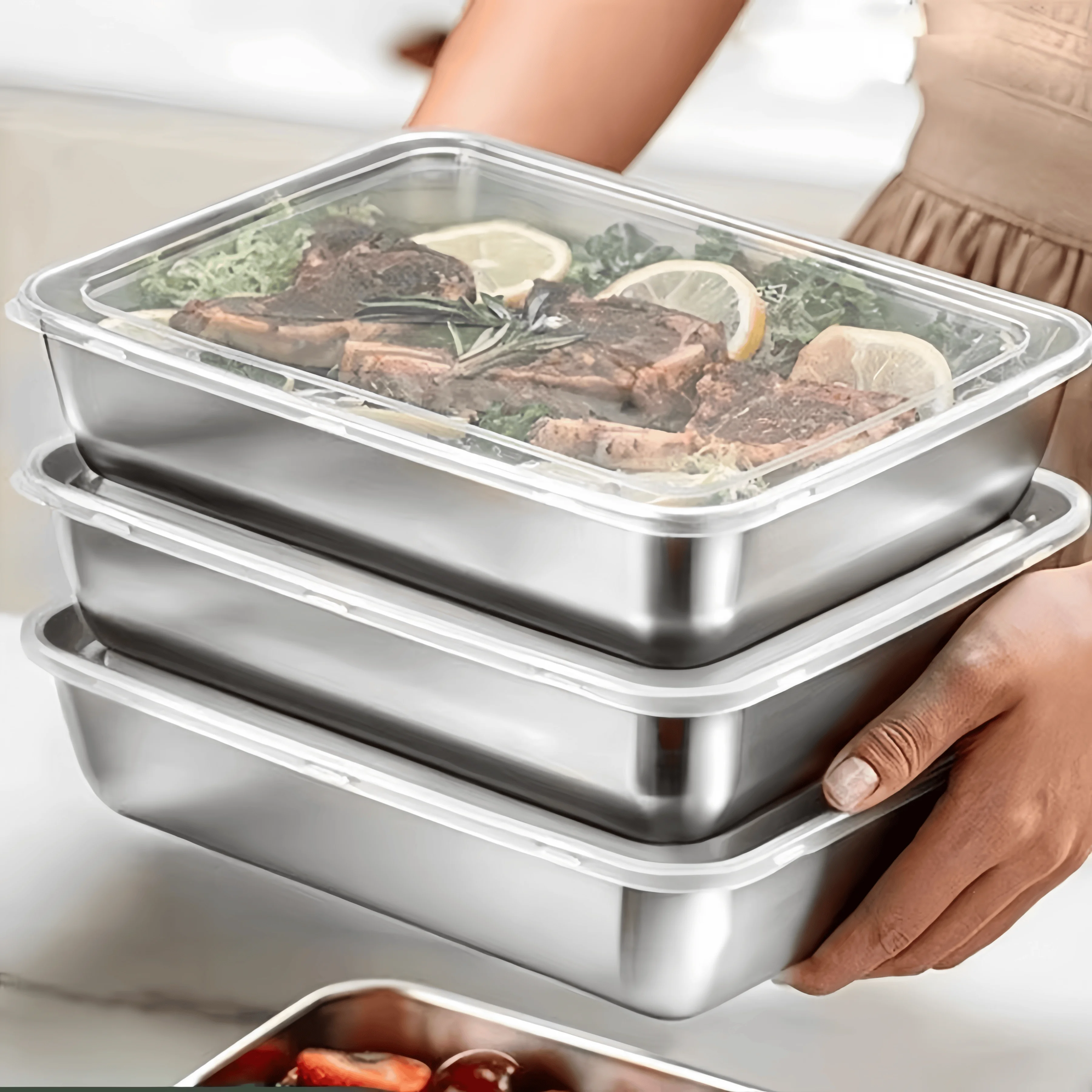 กล่องอาหารกลางวันสแตนเลสแบบปิด - Food Storage Lunch Box บทวิจารณ์และราคา